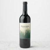 Misty Pine Forest Trees Custom Keepomwille Wijn Etiket (Voorkant)
