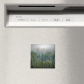 Misty pine trees forest landschap magneet (Insitu (Vaatwasser))