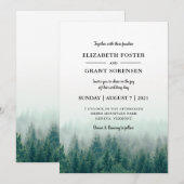 Misty Pines Modern Wedding Kaart (Voorkant / Achterkant)