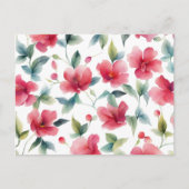 Misty Red Floral Pattern Briefkaart (Voorkant)