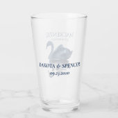 Misty Reflection | Blauwe Swan Bridal Party Keepsl Glas (Achterkant)