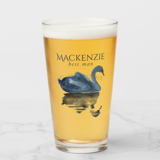 Misty Reflection | Blue Swan Best Man Keepomwille Glas (Voorkant gevuld)