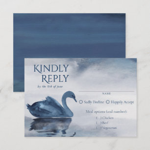Misty Reflections   Blue Swan Reception Entree RSVP Kaartje