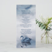 Misty Reflections | Dusty Blue Swan Lake Wedding Programma (Staand voorkant)
