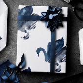 Misty Reflections | Moody Dusty Blue Swan op Lake Cadeaupapier