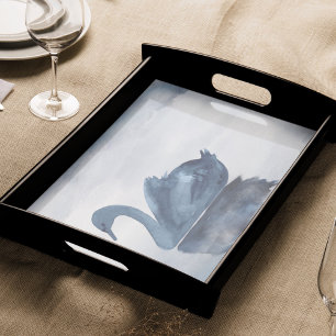 Misty Reflections   Moody Dusty Blue Swan op Lake Tissuepapier