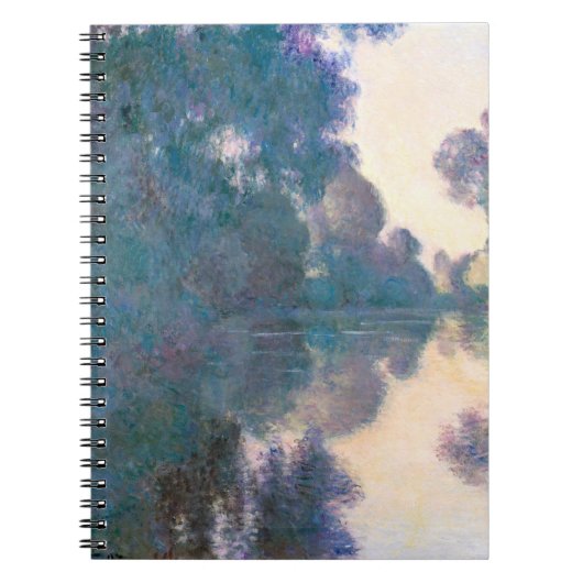 Misty River Reflection Impressionistisch Notitiebo Notitieboek (Voorkant)