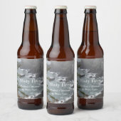 Misty Rocky Coastline Seascape - Gepersonaliseerd Bier Etiket (Flessen)