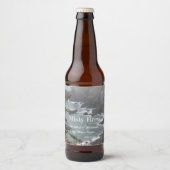 Misty Rocky Coastline Seascape - Gepersonaliseerd Bier Etiket (Voorkant)