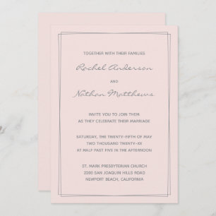 Misty Roos Blush Pink Wedding Invitting