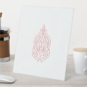 Misty Roos, Flush Mahogany, decoratief ontwerp Reclamebord Met Voetstuk (Insitu)