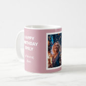 Misty Rose Happy Birthday Coffee Mug (Devant gauche)