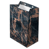 Misty Rustic Blue en Roos Gold Pink Glam Marble Medium Cadeauzakje (Achterkant Gekanteld)