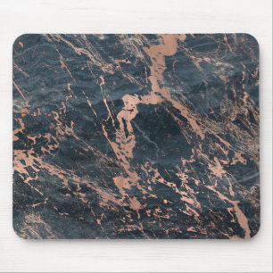 Misty Rustic Blue en Roos Gold Pink Glam Marble Muismat
