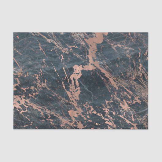 Misty Rustic Blue en Roos Gold Pink Glam Marble Tissuepapier (Voorkant)