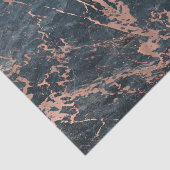 Misty Rustic Blue en Roos Gold Pink Glam Marble Tissuepapier (Detail)