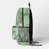 Misty Shamrocks Backpack – Chic & Artistic Green Bedrukte Rugzak (Rechts)