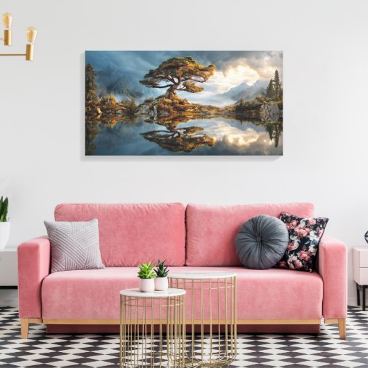 Misty spring canvas afdruk (Insitu (Woonkamer))