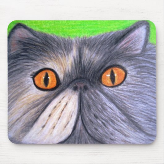 Misty the Grey Persian Cat Mousepad Muismat (Voorkant)