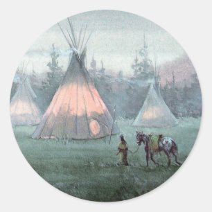 MISTY TIPI by SHARON SHARPE Ronde Sticker
