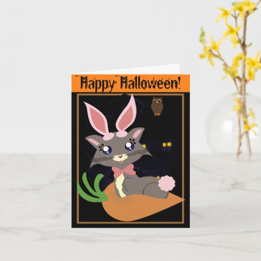 Misty Toon Kitty Bunny ! Carte (Fleur jaune)