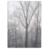 Misty Trees Gray Woodland Klembord (Achterkant)