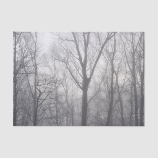 Misty Trees Gray Woodland Tissuepapier (Voorkant)