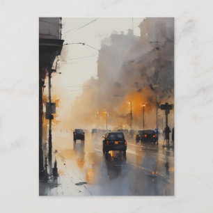 Misty Urban Evening Briefkaart