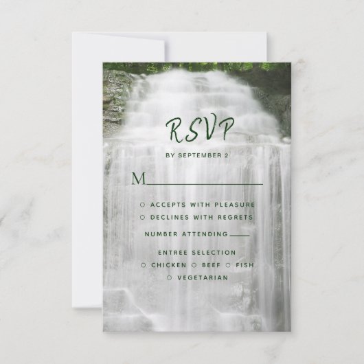 Misty Waterfall Nature Wedding RSVP (Devant)