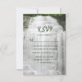 Misty Waterfall Natuur Wedding RSVP (Voorkant)