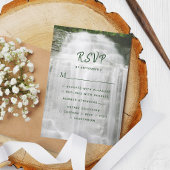 Misty Waterfall Natuur Wedding RSVP Kaartje