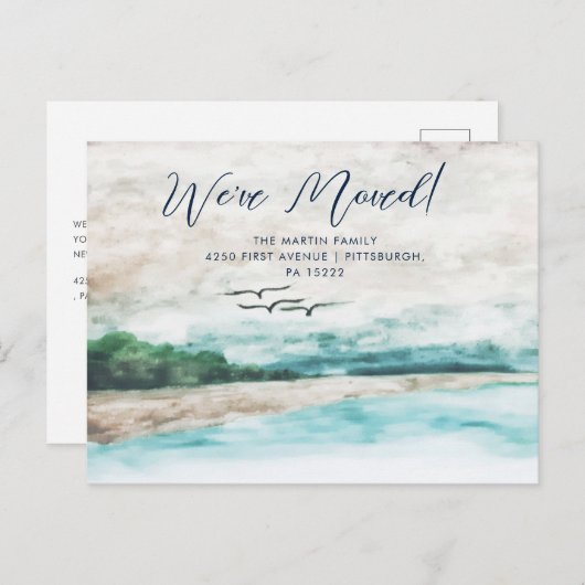 Misty Waterverf Landschap We hebben ons verplaatst Briefkaart (Voorkant / Achterkant)