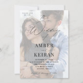 Misty White Shades Photo Wedding Kaart (Voorkant)