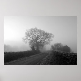 Misty Winter Morning: Cheshire, Engeland Poster