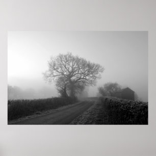 Misty Winter Morning: Cheshire, Engeland Poster
