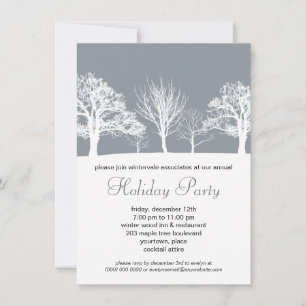 Misty Winter Wood Corporate Holiday Party Kaart