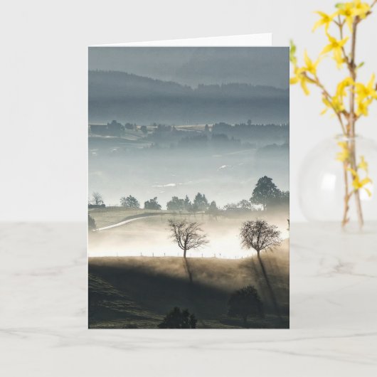 Misty Zwitserland Landschap Kaart (Gele Bloem)