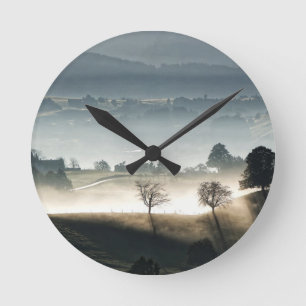 Misty Zwitserland Landschap Ronde Klok