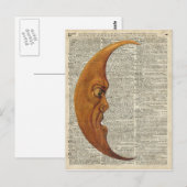 Mistycal Miedieval Moon Face Illustratie Briefkaart (Voorkant / Achterkant)
