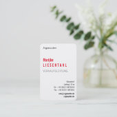 Mit Monogram Hochformat Visitenkarte Visitekaartje (Staand voorkant)