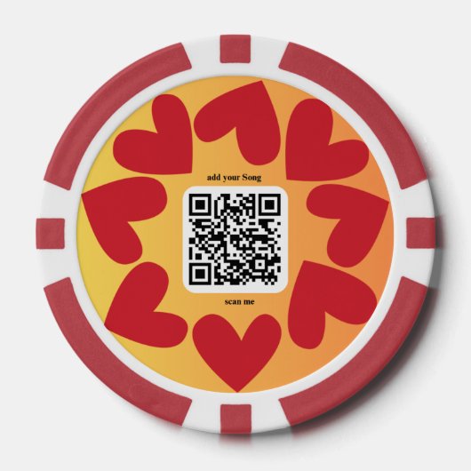 Mit personalisierten Song per QR-code Poker Chips (Voorkant)
