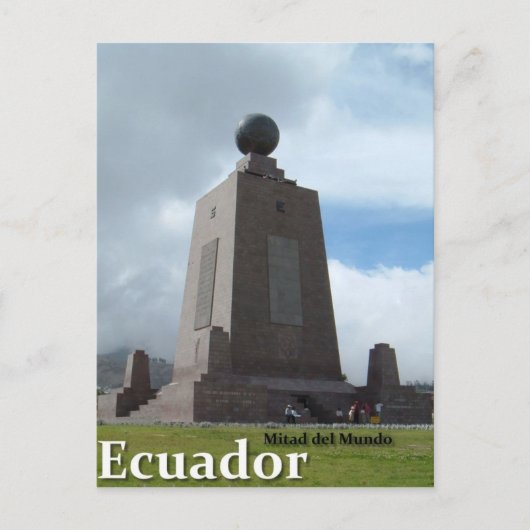 Mitad del Mundo Ecuador het monument van de Briefkaart (Voorkant)
