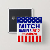 Mitch Daniels 2012 Vierkante Button 5,1 Cm (Voorkant /achterkant)