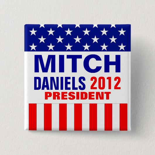 Mitch Daniels 2012 Vierkante Button 5,1 Cm (Voorkant)