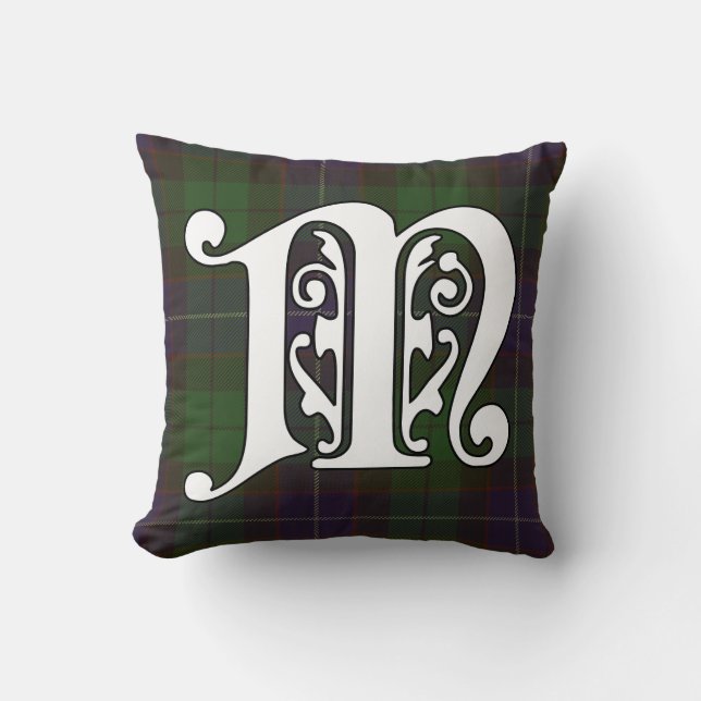 Mitchell Clan Tartan monogram Kussen (Voorkant)