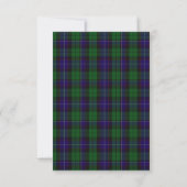 Mitchell Tartan Plaid Wedding Carte RSVP (Dos)