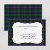 Mitchell Tartan Plaid Wedding Carte RSVP (Devant / Derrière)