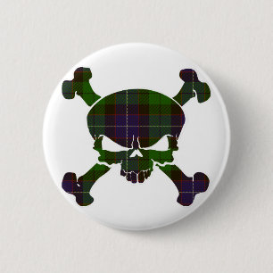 Mitchell Tartan Skull No Banner Ronde Button 5,7 Cm