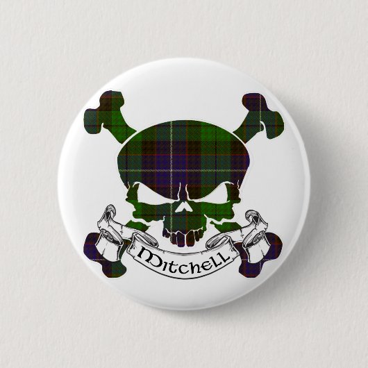 Mitchell Tartan Skull Ronde Button 5,7 Cm (Voorkant)