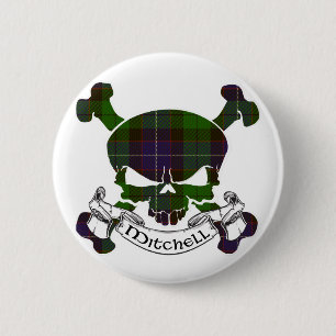 Mitchell Tartan Skull Ronde Button 5,7 Cm